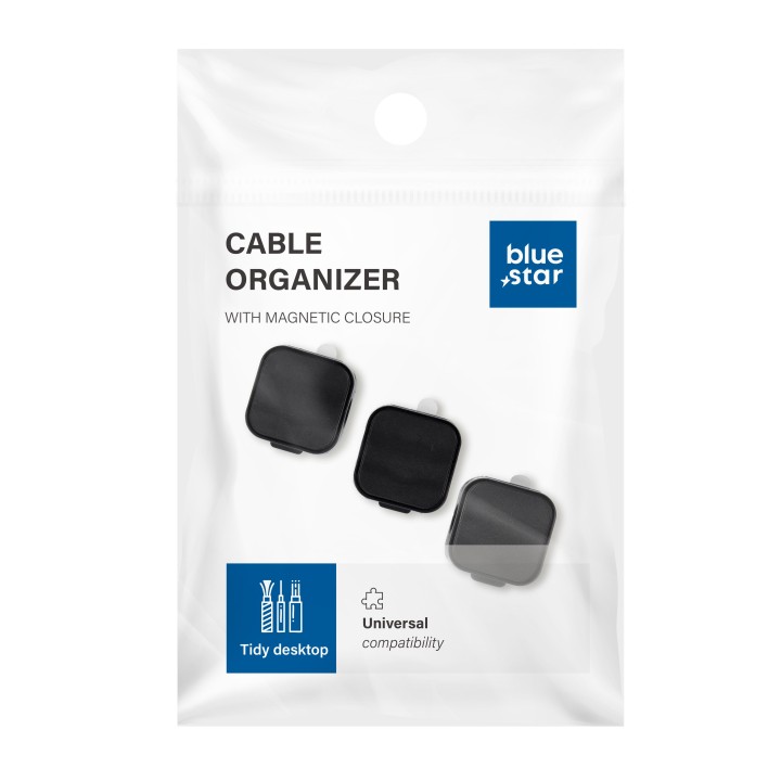 Organizer for cables Blue Star PJ-OCZ7 magnetic - black (3 pcs.)
