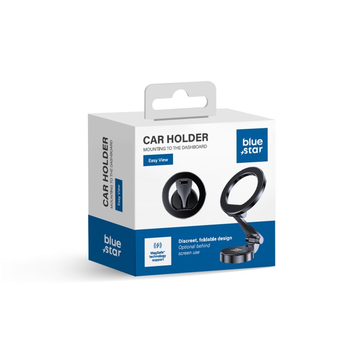 Magnetic car phone holder Blue Star Easy View compatible with MagSafe black