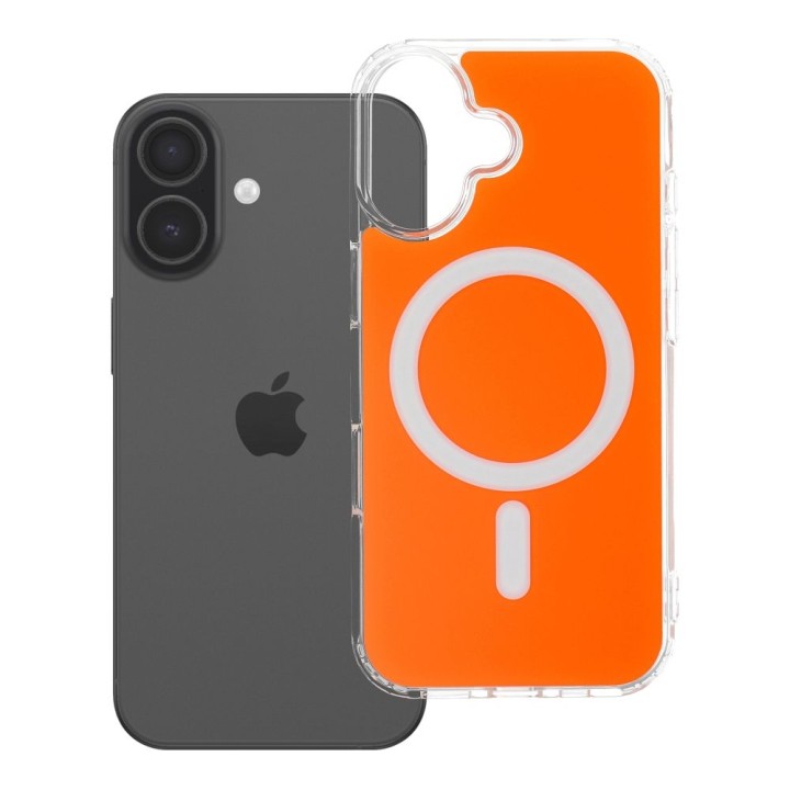 Case for iPhone 17 Clear Fusion Mag Cover compatible with MagSafe hermes orange