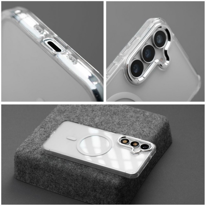 Чехол для Motorola G56 Frame Clear Hybrid Mag Cover совместимый с MagSafe прозрачный
