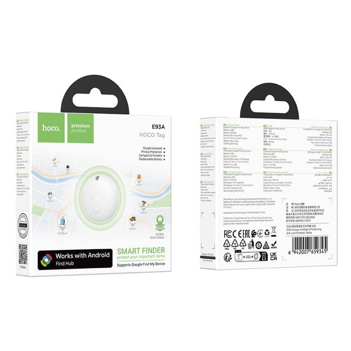 Lokalizator compatible with Google Find My Device Hoco E93A white