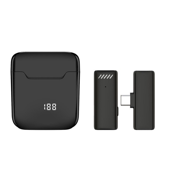 Lavalier microphone wireless Type C with case charging S11 black