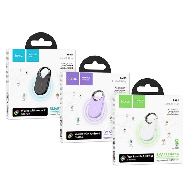 Трекер совместимый с Google Find My Device Hoco E98A белый