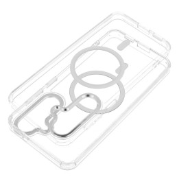Чохол для Samsung A56 Frame Clear Hybrid Mag Cover сумісний з MagSafe прозорий