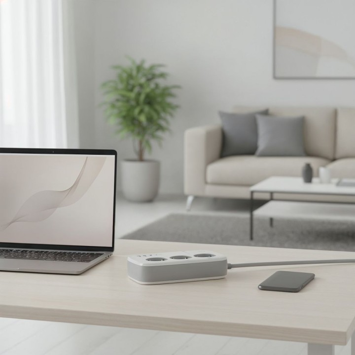 Сетевой фильтр сетевая Forcell F-Energy 3 разъема + USB C 30W + 3 x USB A QC3.0 PD + WiFi Tuya, SmartLife 10A 2500W VT-PS03