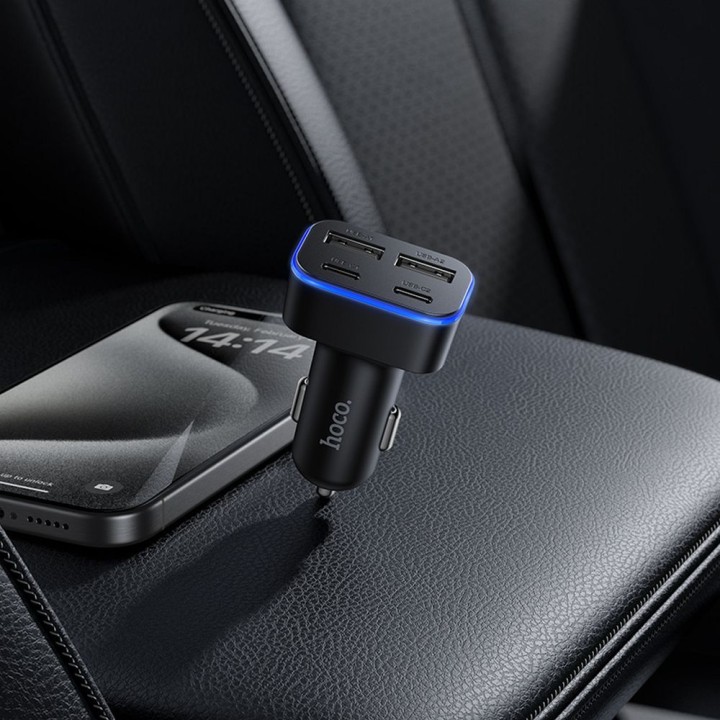 Ładowarka samochodowa Hoco 2x USB A + 2x USB C QC3.0 PD 42W Z63 czarna