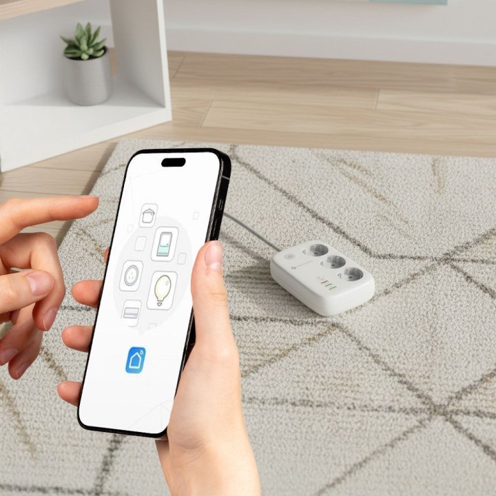 Мережевий фільтр Forcell F-Energy 3 розетки + USB C 30W + 3 x USB A QC3.0 PD + WiFi Tuya, SmartLife 10A 2500W VT-PS03 білий 0INT