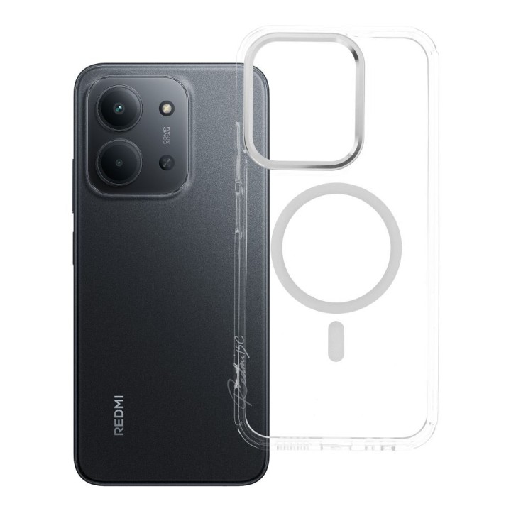 Чехол для Xiaomi Redmi 15C (173,16 x 81,07 x 8,2) Frame Clear Hybrid Mag Cover совместимый с MagSafe прозрачный