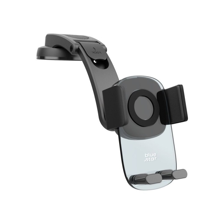 Car phone holder Blue Star Long Neck Crystal for dashboard / windshield black