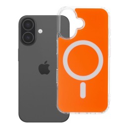 Case for iPhone 16 Clear Fusion Mag Cover compatible with MagSafe hermes orange