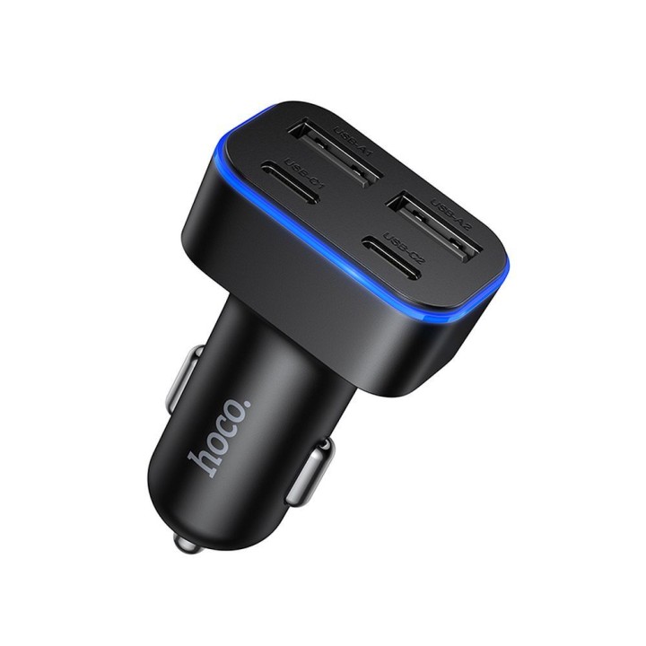 Автомобільний зарядний пристрій Hoco 2x USB A + 2x USB C QC3.0 PD 42W Z63 чорний
