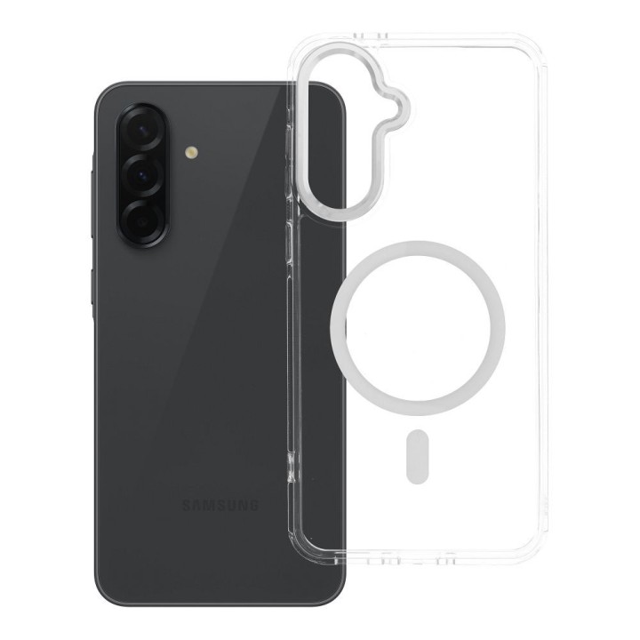 Чохол для Samsung A36 Frame Clear Hybrid Mag Cover сумісний з MagSafe прозорий