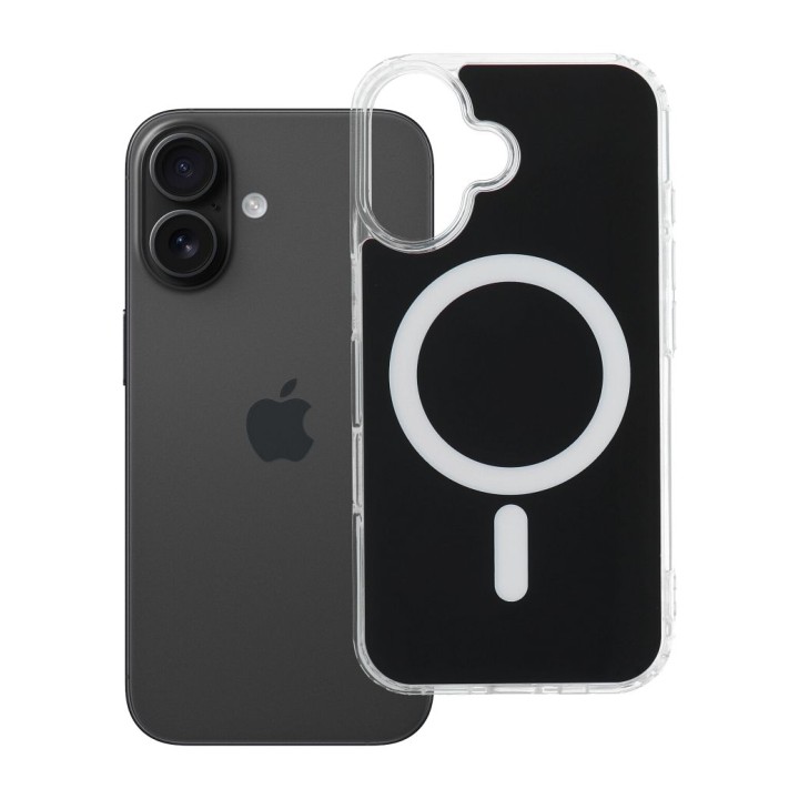 Чехол для iPhone 16 Clear Fusion Mag Cover совместимый с MagSafe черный