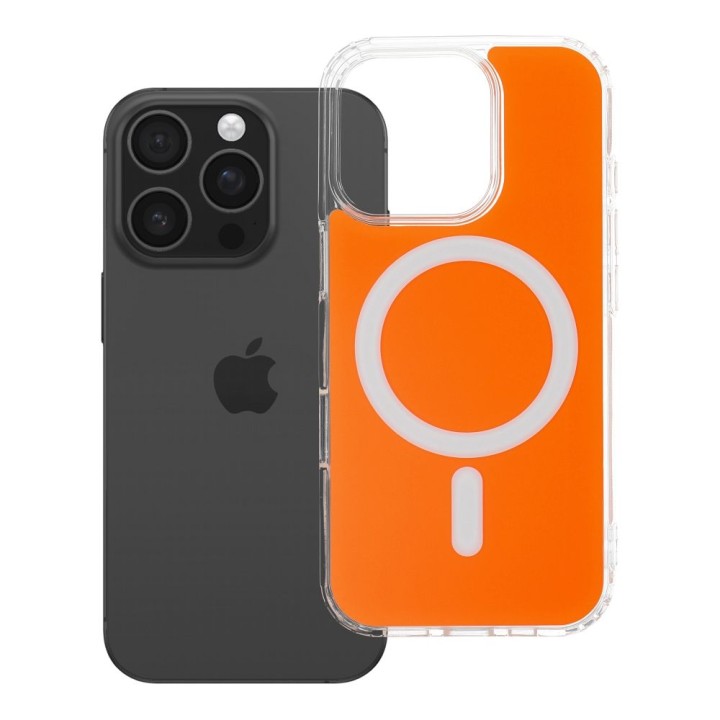 Чехол для iPhone 16 PRO Clear Fusion Mag Cover совместимый с MagSafe hermes orange