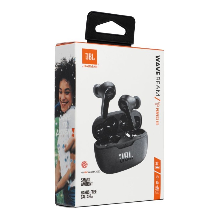 Słuchawki bezprzewodowe douszne JBL IP54 IPX2 Wave Beam czarne