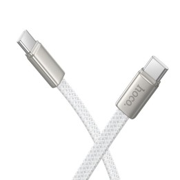 Кабель USB-C – USB-C Hoco 3A 60W плоский 1 m X125 белый