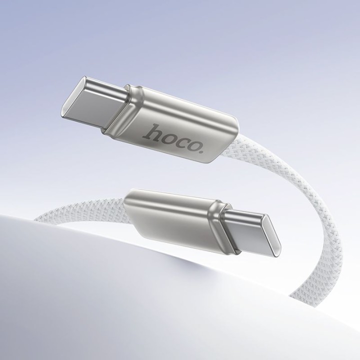 Cable USB C to USB C Hoco 3A 60W flat 1 m X125 white