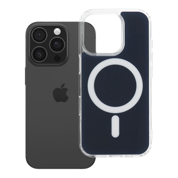 Case for iPhone 16 PRO Clear Fusion Mag Cover compatible with MagSafe navy blue