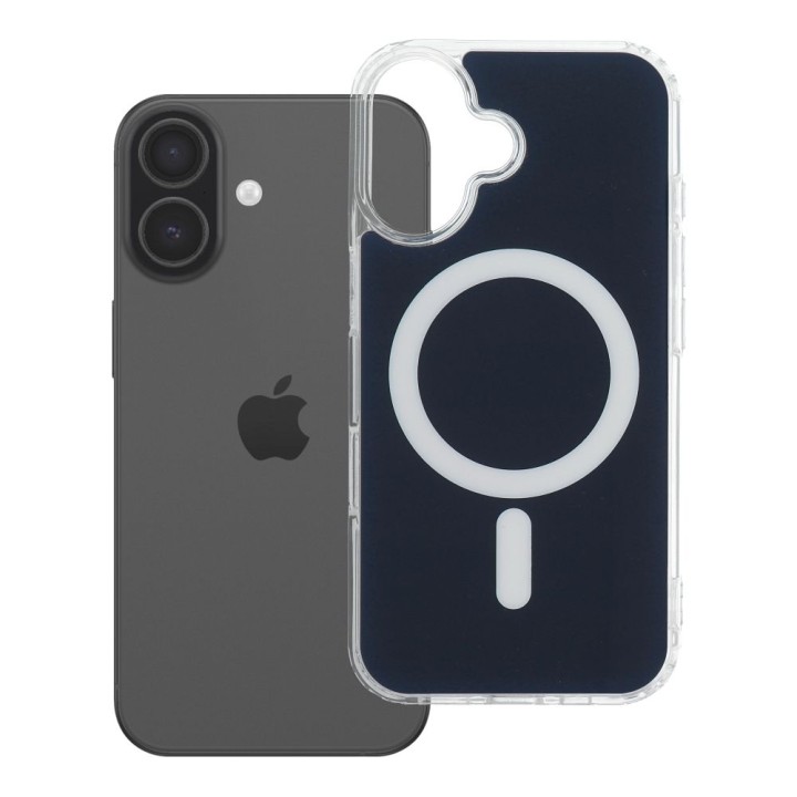 Case for iPhone 16 Clear Fusion Mag Cover compatible with MagSafe navy blue
