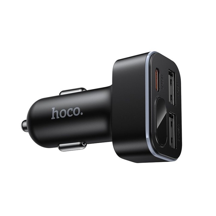 Car charger Hoco with LCD 2x USB A + 1x USB C QC3.0 PD 42W Z63A black
