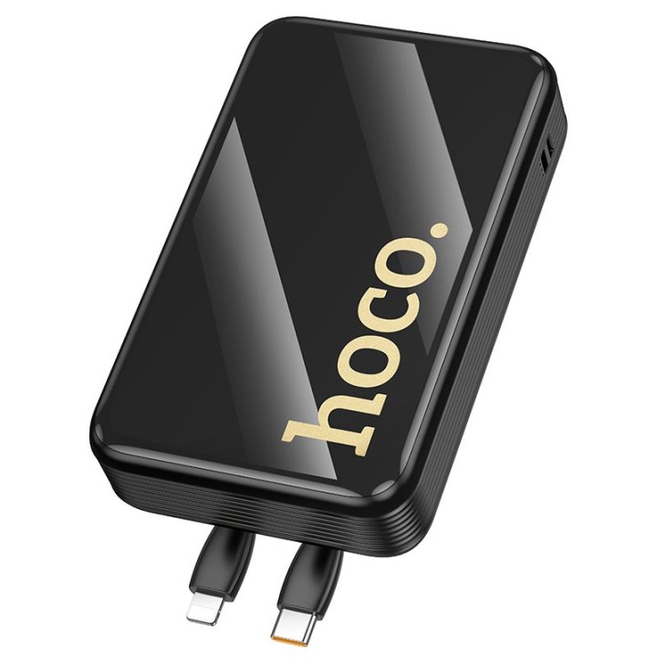 Повербанк Hoco 20000 mAh QC PD 22,5W со встроенными кабелями USB C + Lightning Q37A черный