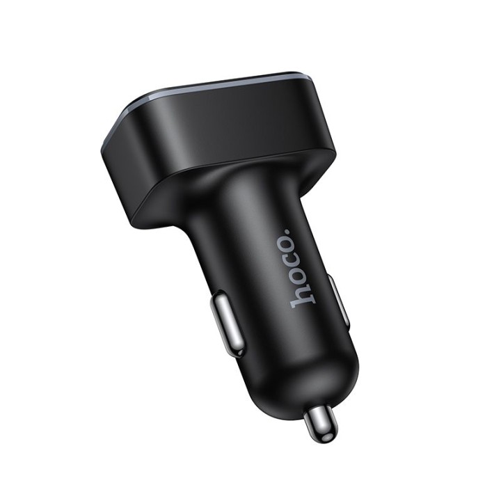 Car charger Hoco with LCD 2x USB A + 1x USB C QC3.0 PD 42W Z63A black