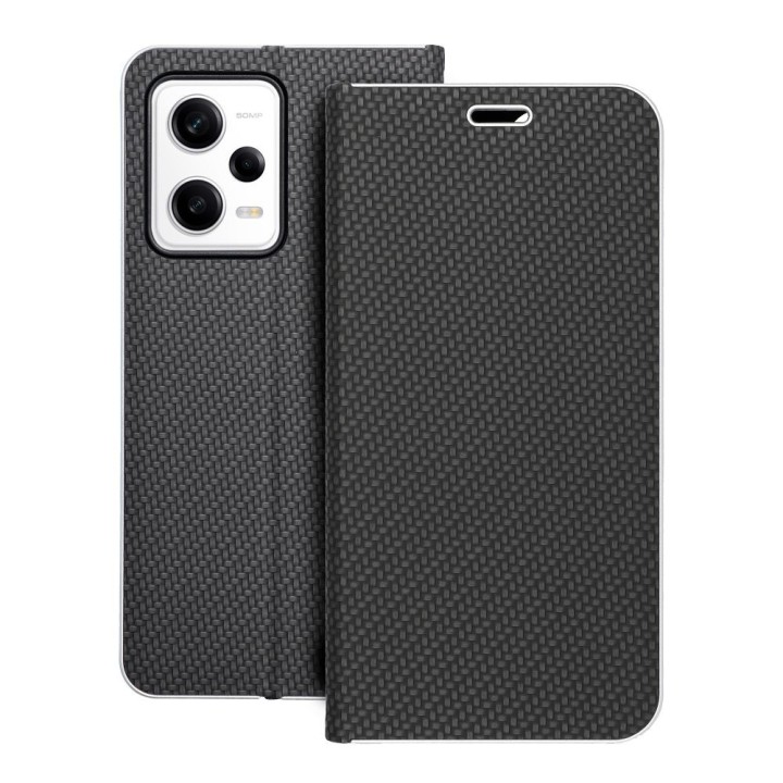 Чехол с клапаном для Xiaomi Redmi NOTE 12 PRO 5G Luna Book Carbon черный