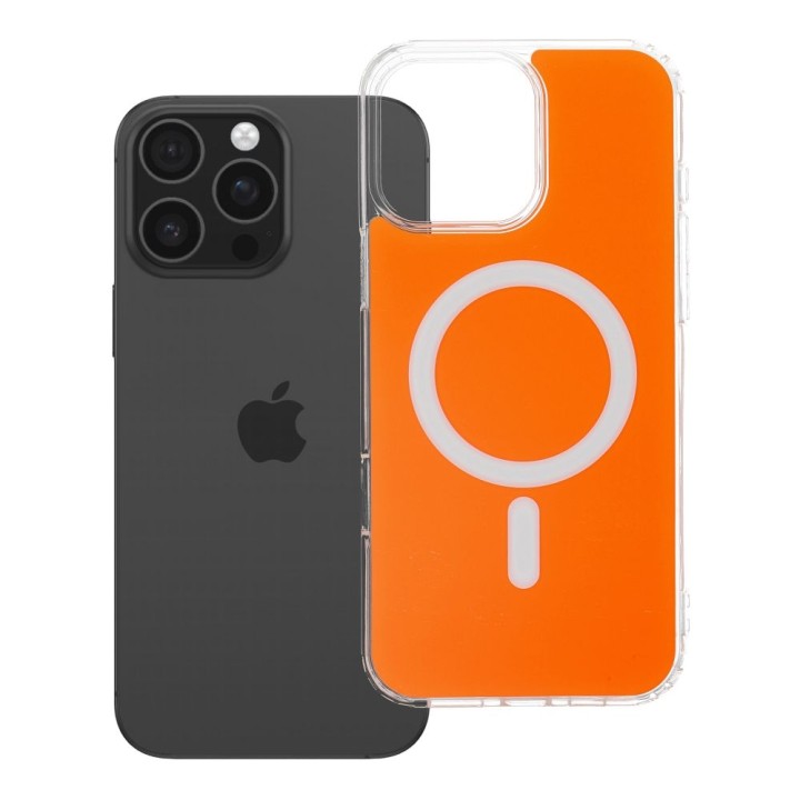 Case for iPhone 16 PRO MAX Clear Fusion Mag Cover compatible with MagSafe hermes orange
