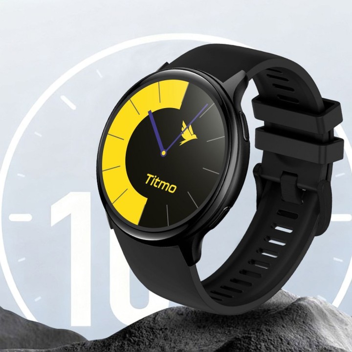 Smartwatch TITMO O-200 (GPS, AMOLED, Bluetooth call, strap silicone) black 0INT