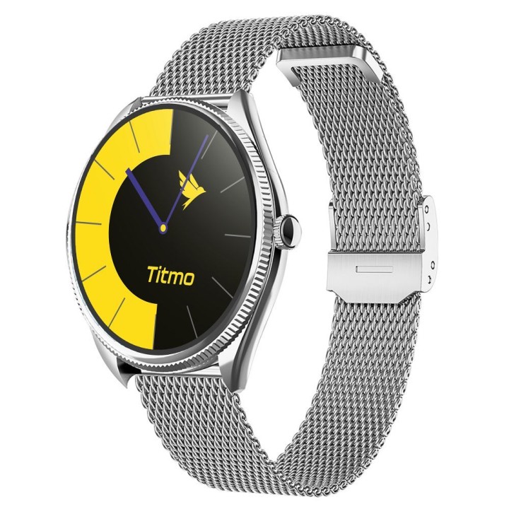 Smartwatch TITMO O-170 (AMOLED, Bluetooth call, strap steel szlachetna silver mesh) silver 0INT