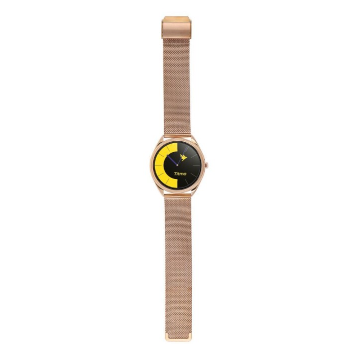 Смарт-часы TITMO O-170 (AMOLED, Bluetooth call, ремешок сталь szlachetna gold mesh) золотые 0INT