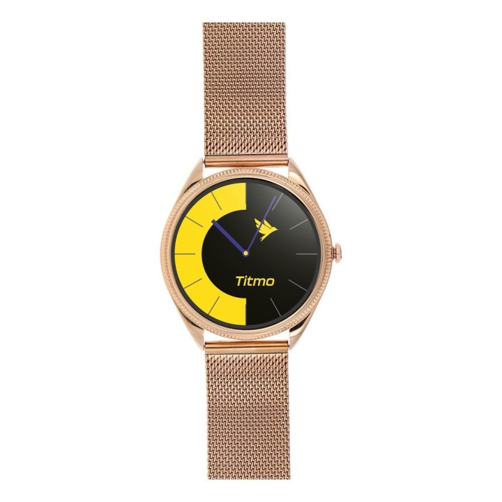 Smartwatch TITMO O-170 (AMOLED, bluetooth call, stainless steel strap gold mesh) gold 0INT