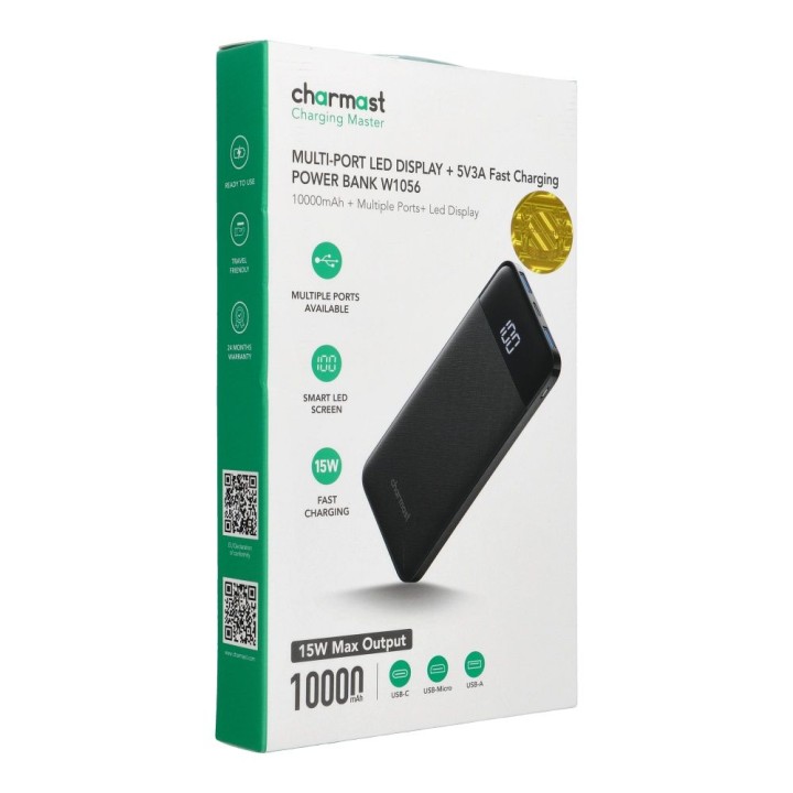Повербанк Charmast W1056 10000 mAh 3A черный 0INT