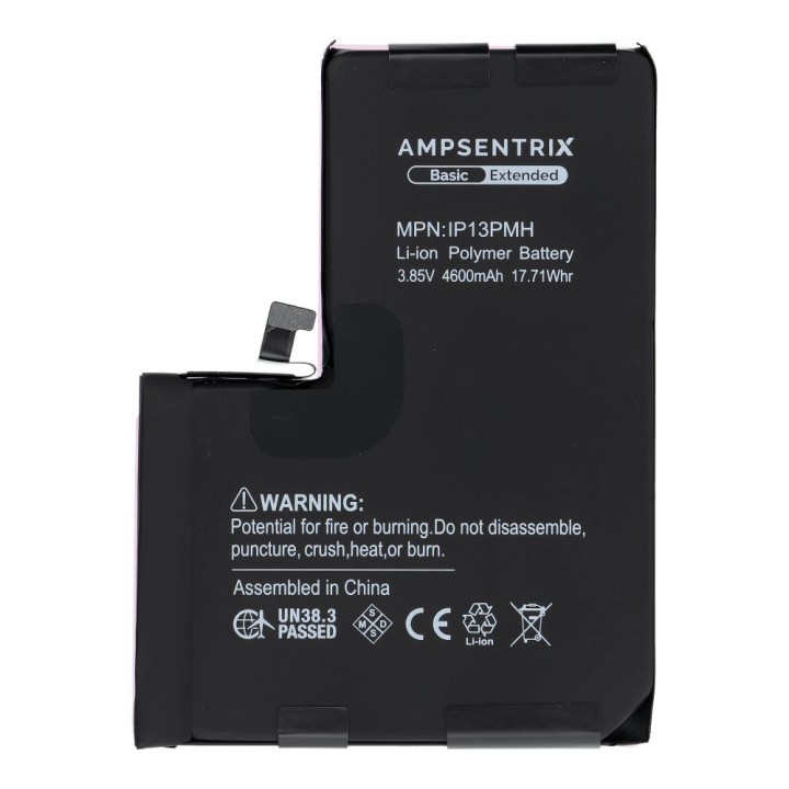 AmpSentrix Basic аккумулятор для iPhone 13 Pro Max (повышенная емкость 4600 mAh)