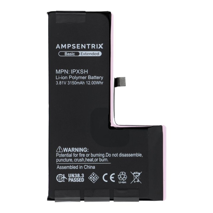 AmpSentrix Basic battery for iPhone XS (increased capacity 3150 mAh)