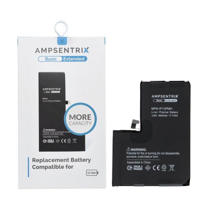 AmpSentrix Basic аккумулятор для iPhone 13 Pro Max (повышенная емкость 4600 mAh)