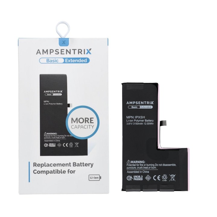 AmpSentrix Basic акумулятор для iPhone XS (підвищена ємність 3150 mAh)