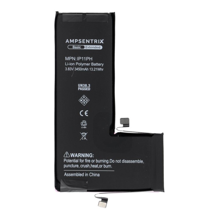 AmpSentrix Basic акумулятор для iPhone 11 Pro (підвищена ємність 3450 mAh)