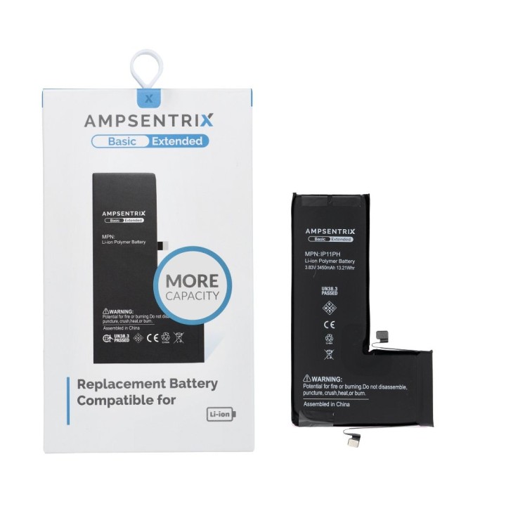 AmpSentrix Basic battery for iPhone 11 Pro (increased capacity 3450 mAh)