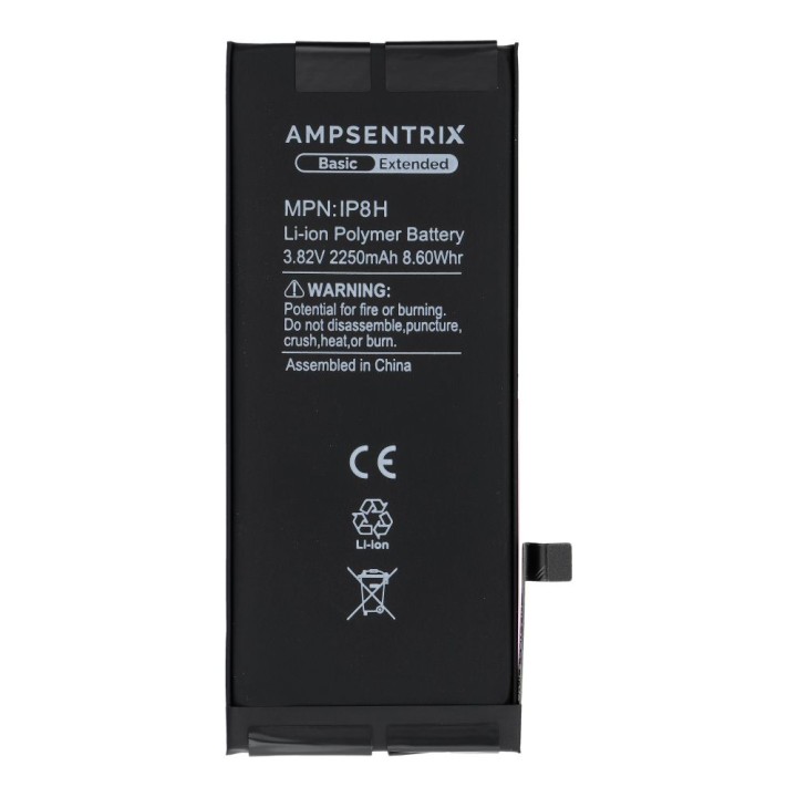 AmpSentrix Basic battery for iPhone 8 (increased capacity 2250 mAh)