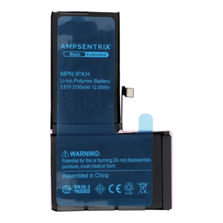 AmpSentrix Basic акумулятор для iPhone X (підвищена ємність 3150 mAh)