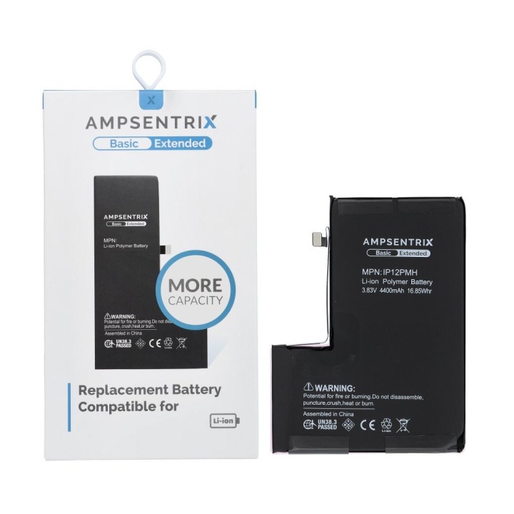 AmpSentrix Basic акумулятор для iPhone 12 Pro Max (підвищена ємність 4400 mAh)