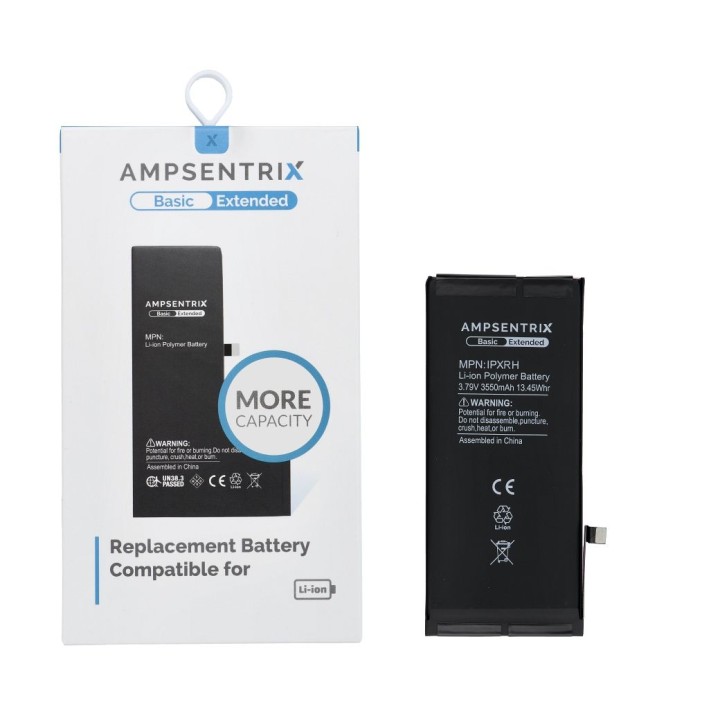 AmpSentrix Basic аккумулятор для iPhone XR (повышенная емкость 3550 mAh)