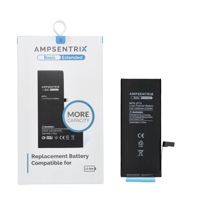 AmpSentrix Basic аккумулятор для iPhone 7 (повышенная емкость 2350 mAh)