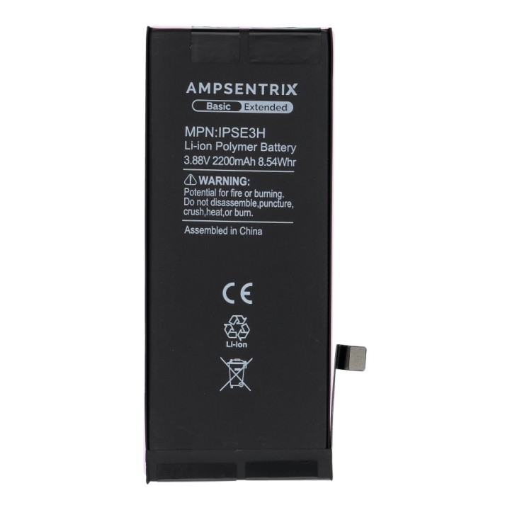 AmpSentrix Basic акумулятор для iPhone SE 2022 (підвищена ємність 2200 mAh)