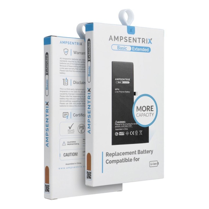AmpSentrix Basic аккумулятор для iPhone 12 / 12 Pro (повышенная емкость 3300 mAh)