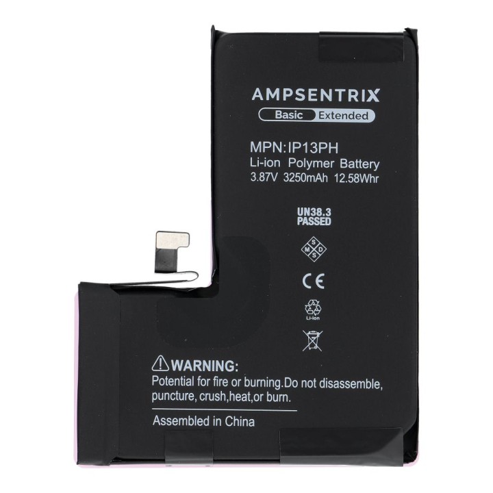 AmpSentrix Basic акумулятор для iPhone 13 Pro (підвищена ємність 3250 mAh)