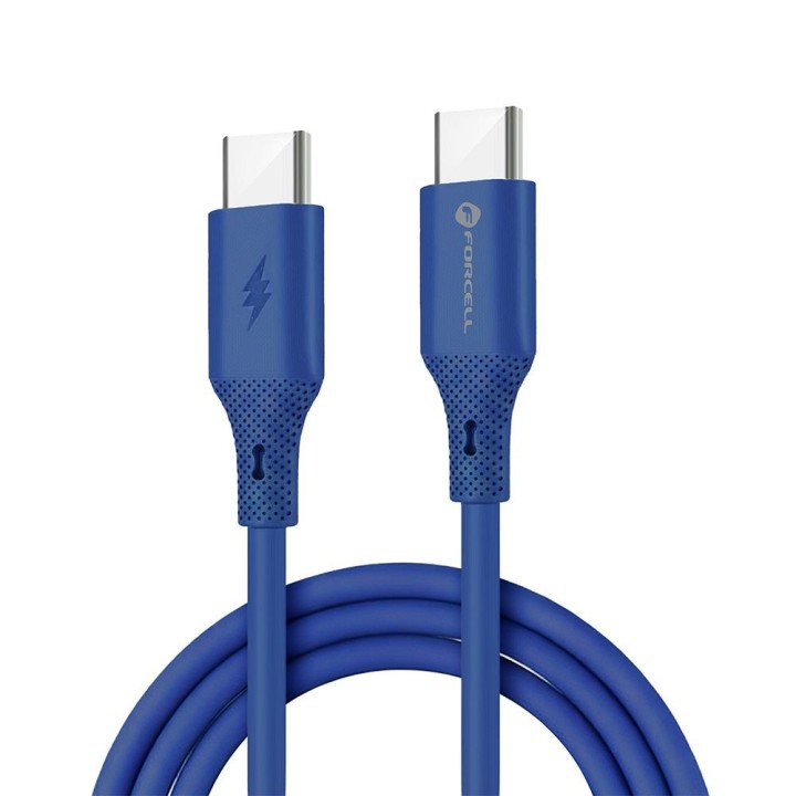 Cable USB C to USB C Forcell F-Energy QC4.0 PD 3A 60W Silicone 1 m C344 navy blue