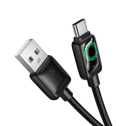 Kabel USB A do USB C Hoco 3A 1,2 m z LCD U146 czarny
