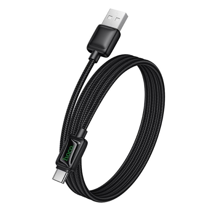 USB-A to USB-C cable Hoco 3A 1,2 m with LCD U146 black